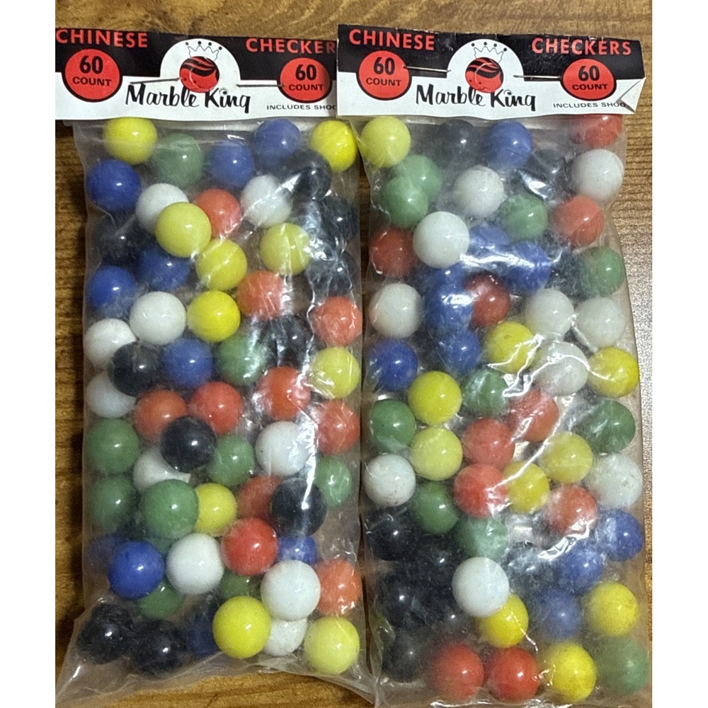 2‎ Packages Vintage Marble King-unopened bag-60 marbles (1 shooter) Sealed